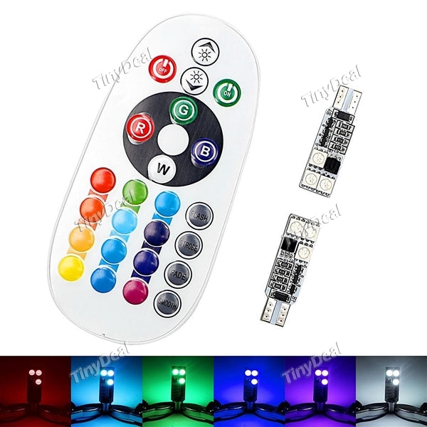 RGB T10 5050 6SMD Auto Remote Controlled Colorful Led Lamp Reading Lamp Strobe Light Atmosphere Lamp