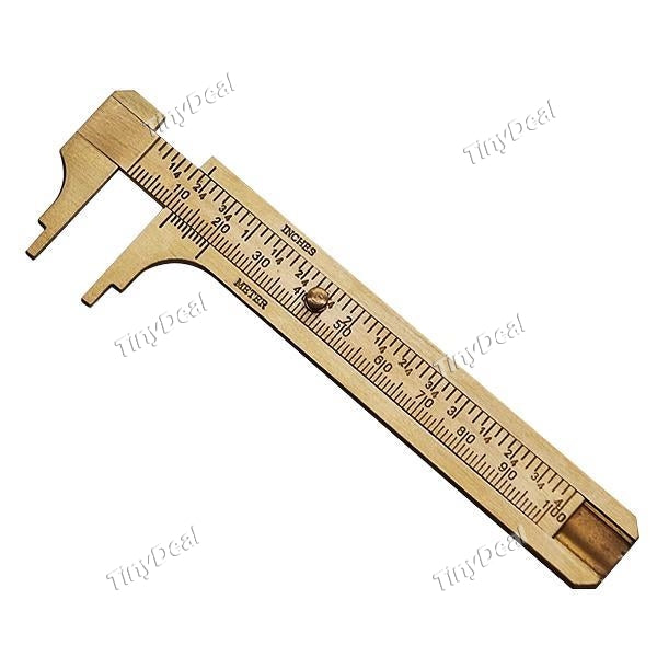 100mm/ 4'' Vernier Caliper Mini Brass Sliding Pocket Caliper Metal Double Scale for Measuring Gemstones and Jewelry Components