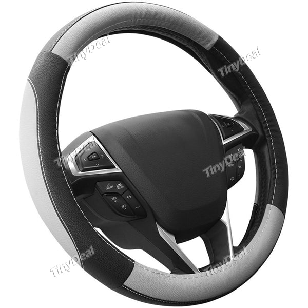 SEG Direct Black Microfiber Leather Auto Car Steering Wheel Cover Universal
