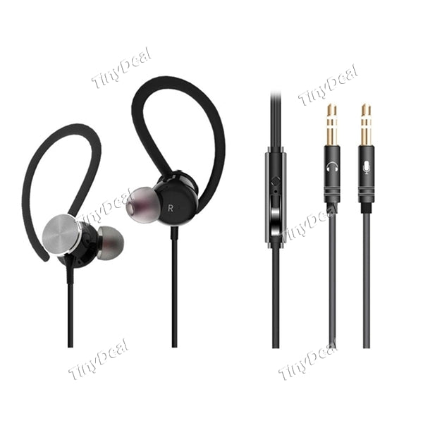 In-ear Stereo 3.5mm Earphone 2M Cable Earbuds with Dual Plug Mic Wire Control for iPhone Smartphone