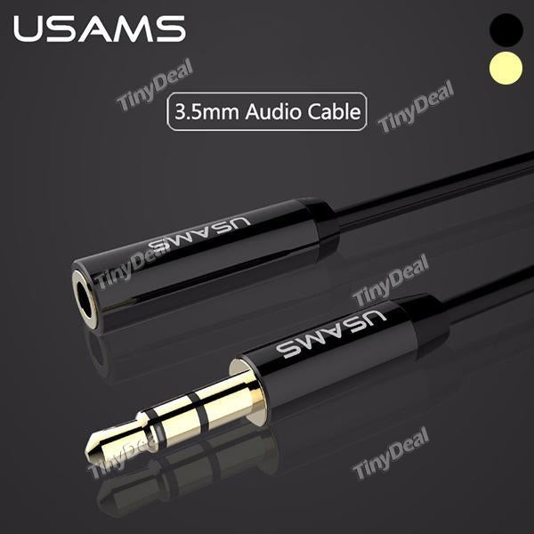 USAMS 1M Aux Audio Extension Cable 3.5mm Jack Stereo Male to Female Lossless Sound Quality Phone Cable