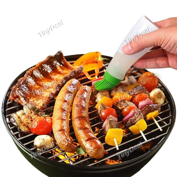 Grill Oil Bottle Brush Tool Heat Resistant Silicone BBQ Basting Brush Barbecue Cooking Oil Pastry Oil Brushes