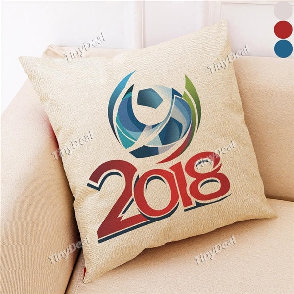 45*45cm The 2018 Russia World Cup Football Pattern Pillow Cover Pillow Case Home Decor Cushion