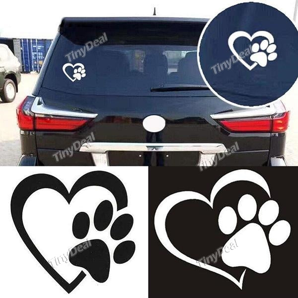 11.5 x 10CM Heart Paw Vinyl Decal Car Stickers Car Window Sticker