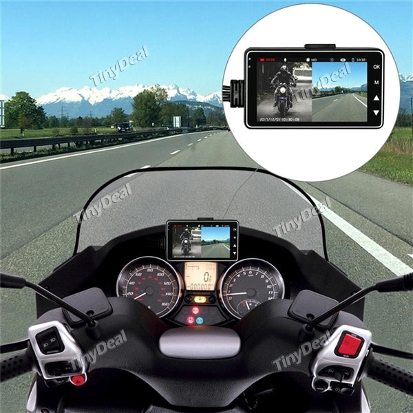 Full HD 1080P Vehicle Traveling Data Recorder Dual Lens Driving Camcorder 140 Degree Wide Angle Motorcycle Recorder
