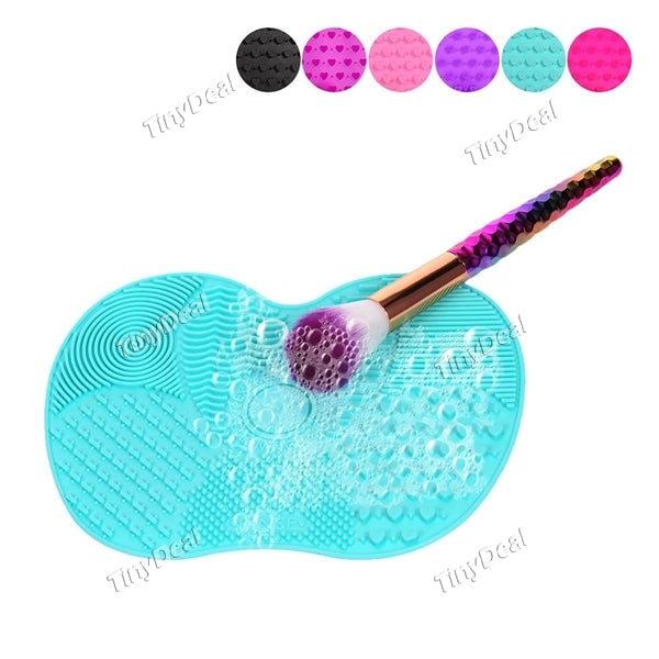 Sillica Gel Sillicon Rubber Makeup Cosmetic Brush Cleaning Mat Tool Scrubber Suction Cup