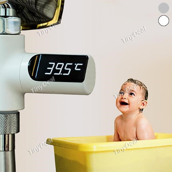 LED Display Home Water Shower Thermometer Flow Self-Generating Electricity Water Temperature Monitor for Baby Care