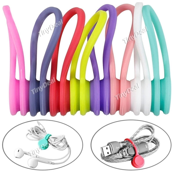 3PCS Silicone Magnetic Coil Earphone Cable Winder Headset Bobbin Winder Hubs Cord Holder Cable Wire Organizer