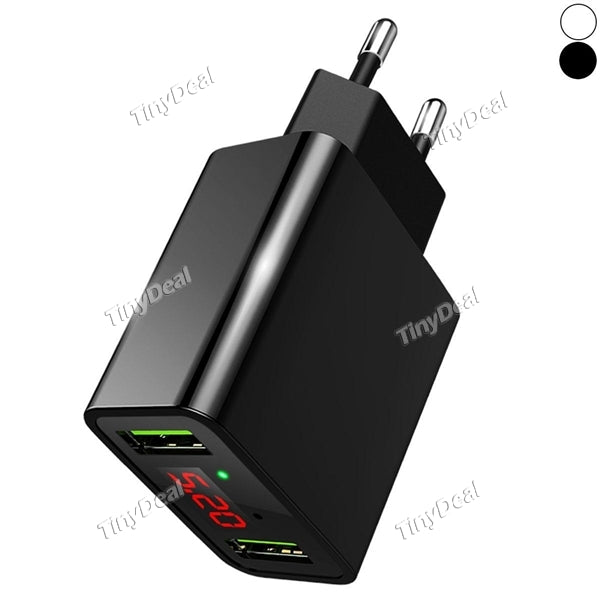 CE Certified LED Display Dual USB Charger Max 2.2A Output EU/US Travel Charger for iPhone Samsung Xiaomi Huawei Smartphone