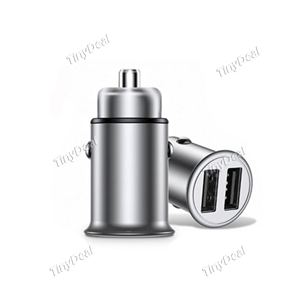 Zinc Alloy Metal Car Charger 4.8A Dual USB Ports Universal Car Charger for Android Xiaomi Samsung iPhone iPad Tablets