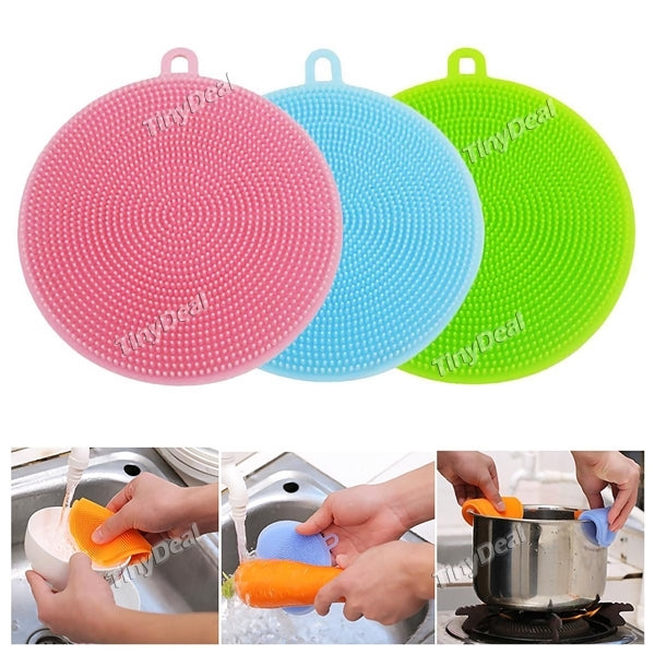 Food-Grade Silicone Dish Sponge Antibacterial Magic Sponge Dish Washing Brush Kitchen Gadget