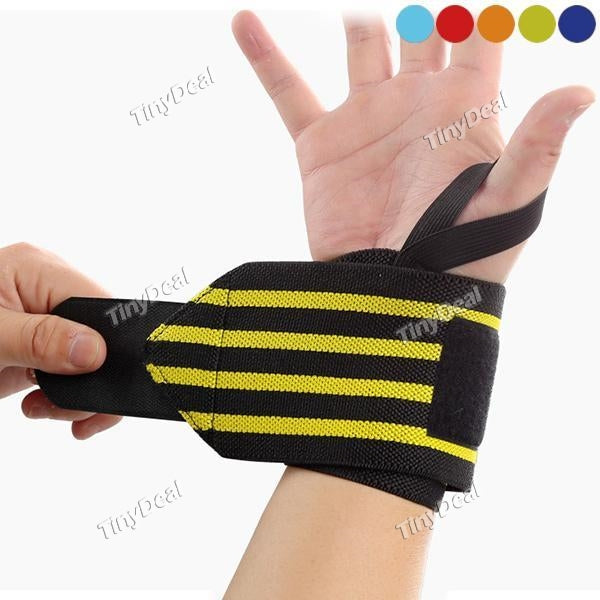 Adjustable Velcro Wrist Straps Support Braces Strength Wraps for Bodybuilding, Powerlifting, Weight Lifting, Xfit, Cross Trainin
