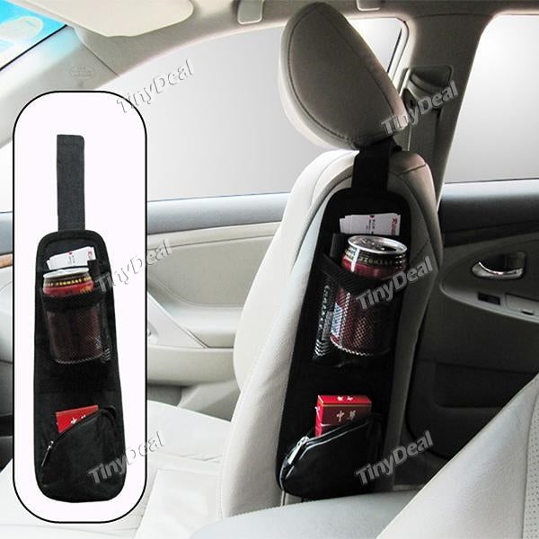 Car Seat Side Organizer Hanging Storage Bag Multi-Pocket Bag - Cell Phone Sun Glasses Drinks Holder Travel Organizer