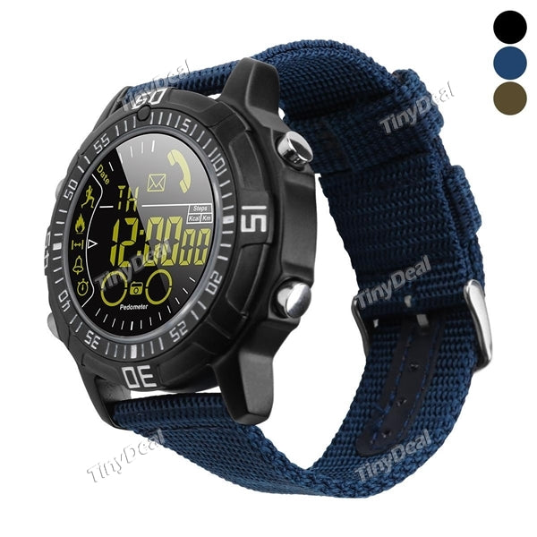 EX28A Outdoor Sports Smart Watch Bluetooth Waterproof Call Reminder Pedometer with Military Nylon Textile Watchband