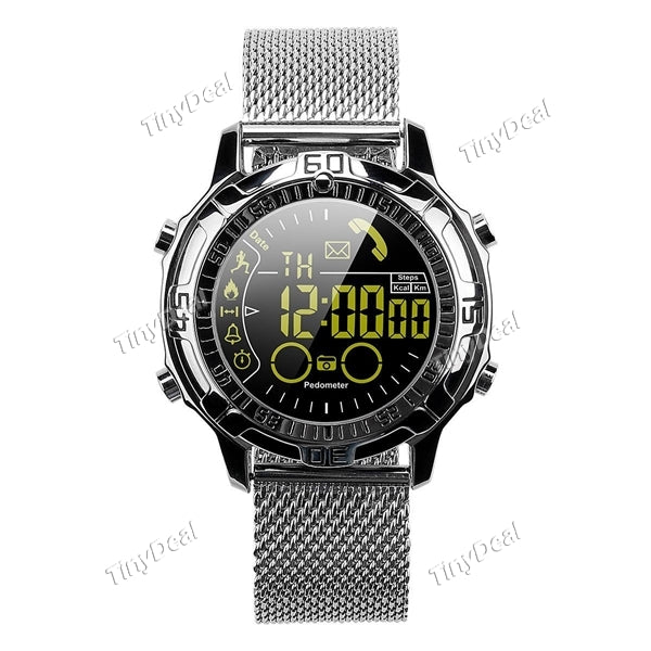 EX28A Outdoor Sports Smart Watch Bluetooth Waterproof Call Reminder Pedometer with Stainless Steel Watchband