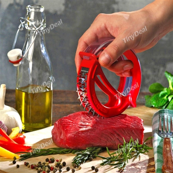 Professional Meat Tenderizer Needle Stainless Steel Round Pork Beef Chicken Tenderizer with 48 Blades Kitchen Tool Cooking Tools