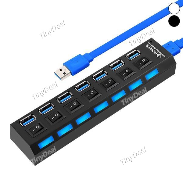 USB 3.0 HUB USB Splitter 7 Ports Super Speed Up to 5 Gbps HUB USB for Macbook Laptop