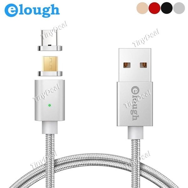 Elough E04 2 in 1 Type C + Micro USB Magnetic USB Charging&Date Transmission Cable Two Connector f/ Type-c Devices&Android Phone