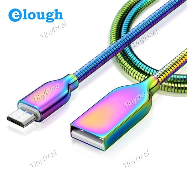 Elough 1M Zinc Alloy Colorful 2.4A Quick Charge Anti-wind Micro USB Charge/Sync Cable for Smartphones Tablets