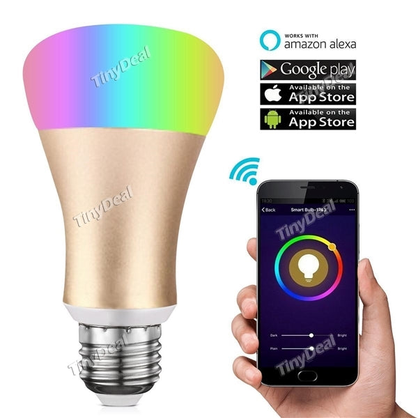 E27 7W Smart WIFI RGB LED Light Bulb Works with Alexa Google Assistant App Control Home Automation Lamp