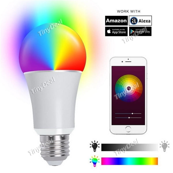 V6 Smart Light LED Bulb Voice 2.4G WiFi Control by Alexa Echo Google Home APP Control RGB Light