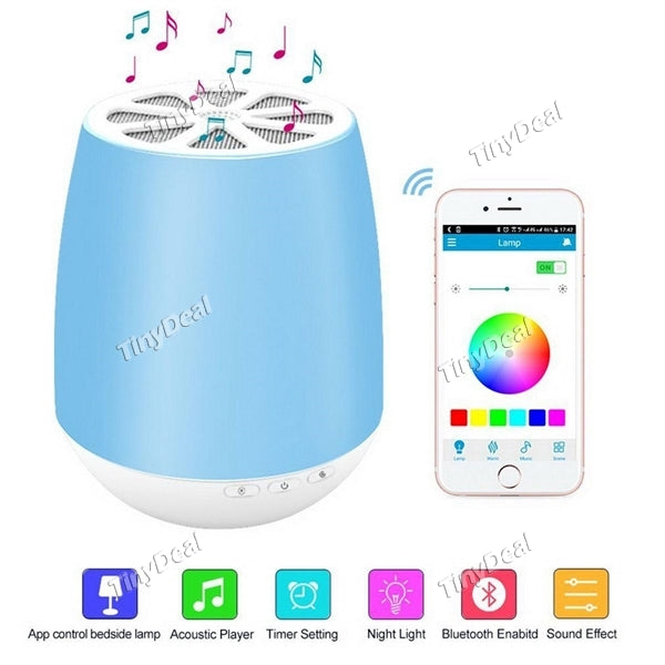 2 in 1 LED Smart Table Lamp Wireless Bluetooth Speaker RGB Color Night Light for Party Christmas Table Decoration