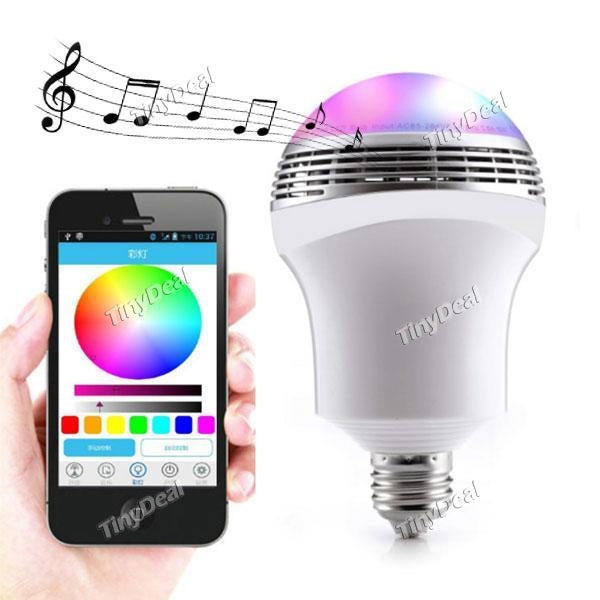 2 IN 1 Phone APP Control Colorful Music LED Light Bulb Bluetooth Speaker Portable Music Smart RGB Bubble Lamp