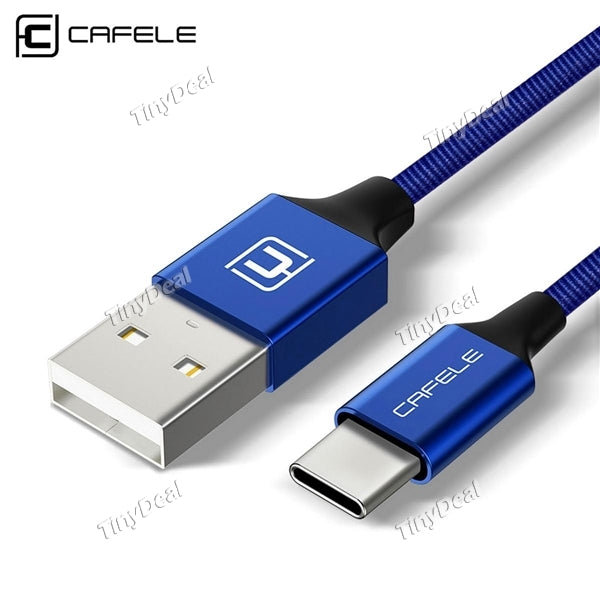Cafele 120cm 2A Output Micro USB to USB Type-C Nylon Cable for Charging / Data Transmission