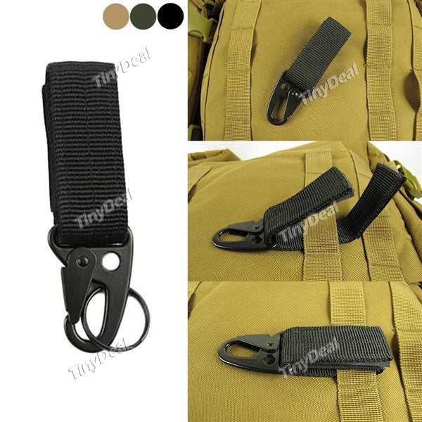 Tactical Nylon Ribbon Buckle Keychain Caraciners Olecranon Hook Molle Hook