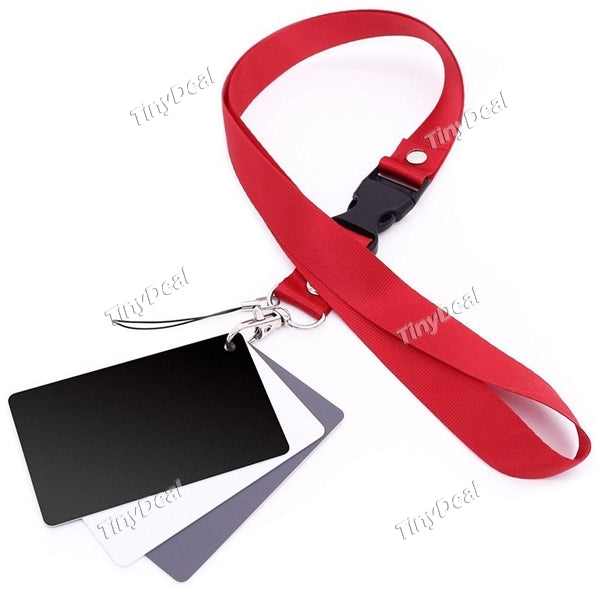 18% Grey Cards White Balance Card Set for Digital Photography with Neck Strap Color Correction Tool