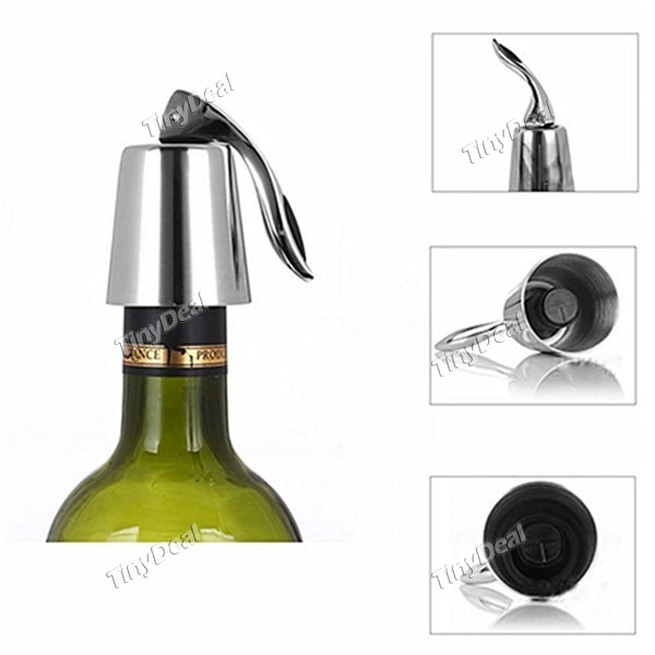 Red Wine Bottle Stoppers Stainless Steel with Inner Rubber Seal Vacuum Sealed Bottle Plug Keep Wine Fresh