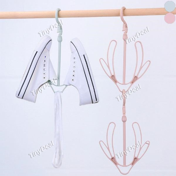 Multifunction Plastic Shoes Hanger Organizer Windproof Shoes Drying Rack Glove Hanging Holder for Socks Scarfs