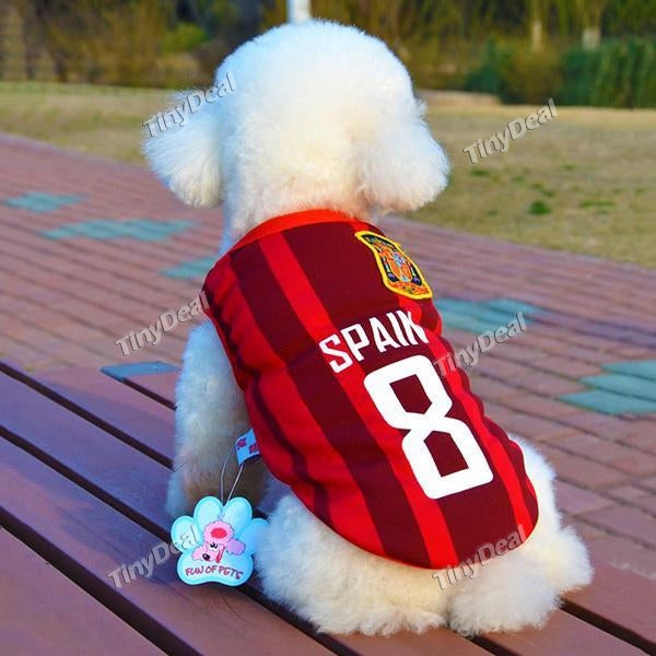 Summer Dog Clothes World Cup Pets Soccer Jersey Dog Vest Breathable Football National Team Clothing for Dogs XS-3XL