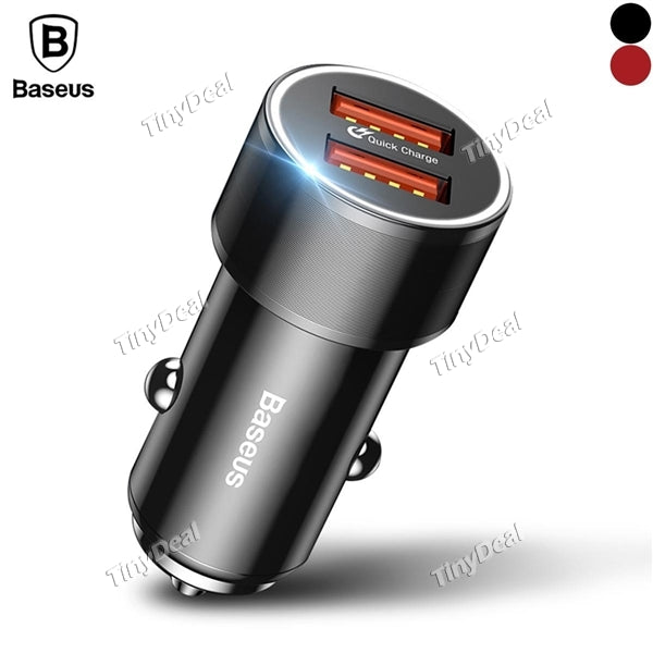 Baseus Small Screw Dual USB Port Quick Charge 3.0 Car Charger 36W for Most Mobile Phone