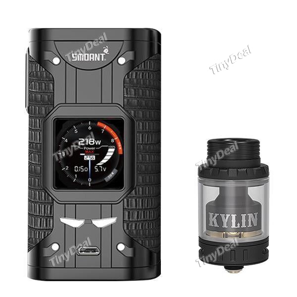 Authentic Smoant Cylon TC218 Mod + Vandyvape Kylin Mini RTA Black Bundle Kit