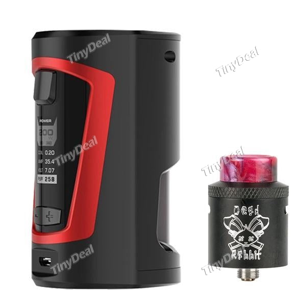 Geekvape GBOX Squonker 200W Box Mod & Hellvape Dead Rabbit RDA Bundle Kit - Silver