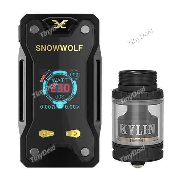 Snowwolf Xfeng 230W Box Mod & Vandy Vape KYLIN Mini 3/5ML RTA Tank Atomizer Bundle Kit - Black + Matte Black