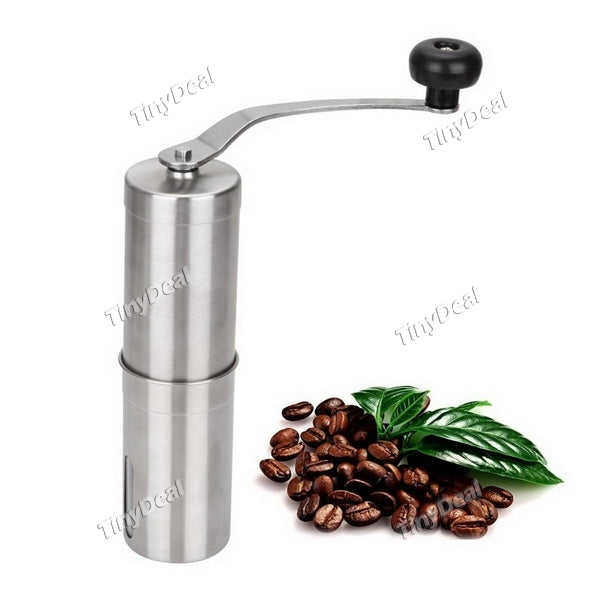 Stainless Steel Manual Hand Coffee Grinder Machine with Adjustable Coarseness Screw