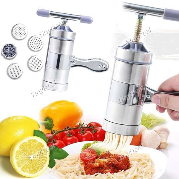 5 Moulds Stainless Steel Noodle Maker Machine Handmade Noodles Press Fruit Juicer