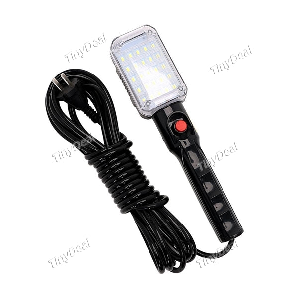 LED Portable Work Light 25 LED Beads Flashlight Car Inspection Repair Handheld Work Lamp Camping Lantern with Hook & Plug