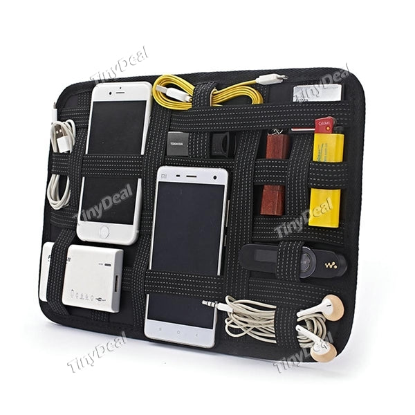 Elastic Grid Cables Electronics Organizer Receiver Plate Storage Board for Travel Digital Accessories Receiving