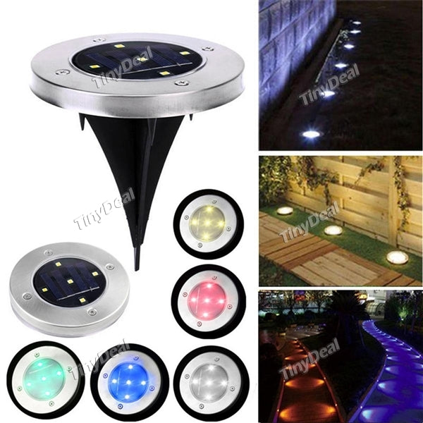 Solar Powered Underground Light Outdoor Waterproof Garden Pathway Light with 5-LEDs for Home Yard Driveway Lawn