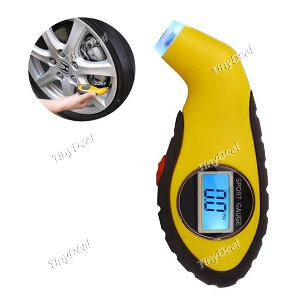Digital LCD Car Tire Air Pressure Gauge Meter Manometer Barometers Tester Tool with LED Light for Auto Car Motorcycle
