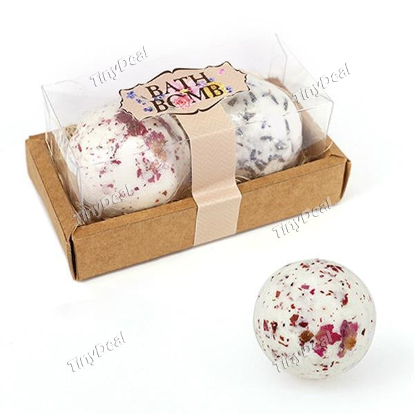 1Set/2Pcs Bath Bombs Gift Set Handmade Spa Bomb Organic and Natural Sea Salt Moisturize Dry Skin with Rich Bubbles for Men/Women