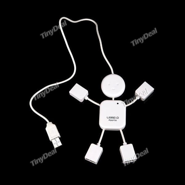 Little Man Style 4-Port High Speed USB Hub USB 2.0 Adapter for for Laptop PC Notebook
