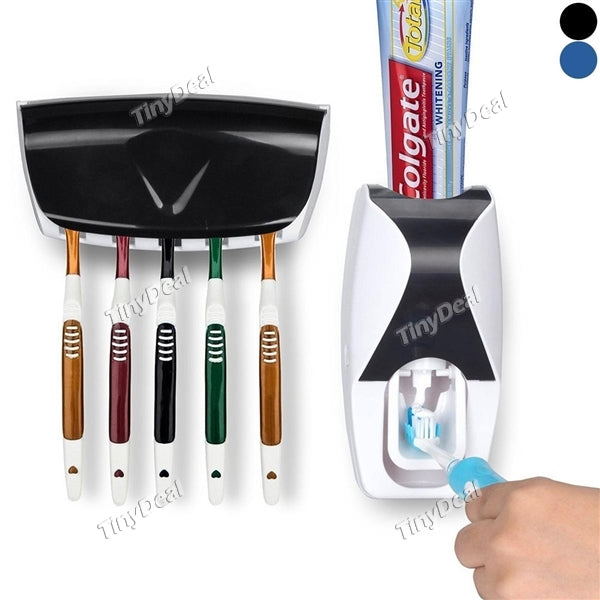 Home Automatic Toothpaste Dispenser Toothbrush Holder Bathroom Products Wall Mount Rack Bath Set Toothpaste Squeezers