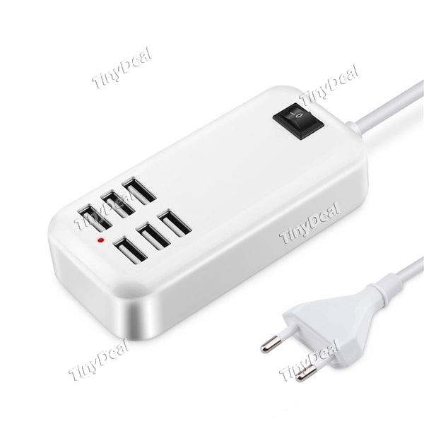 6 Ports USB Charger Multiple Wall Charging 5V EU Plug Adapter Mobile Phone Universal Charger for iPhone iPad Samsung