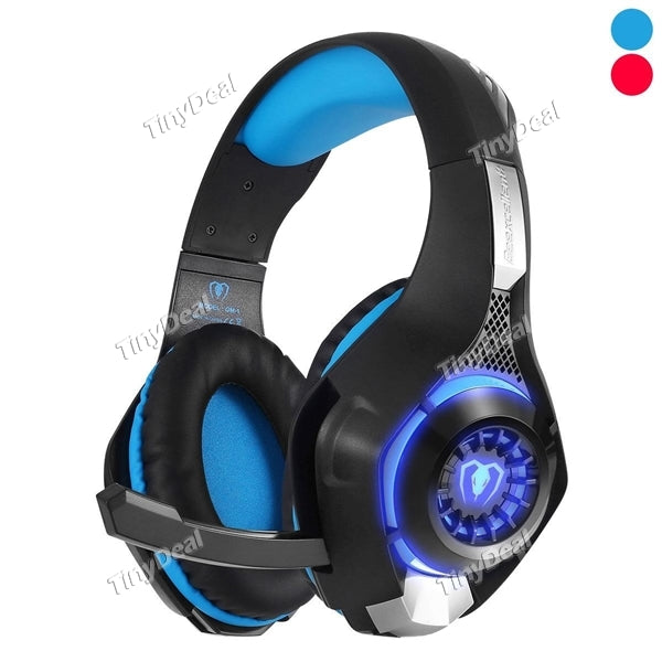 GM-1 Gaming Headset for PS4 Xbox one PC Stereo Sound Over Ear Headphones with Noise Isolation Mic Volume Control and LED Light
