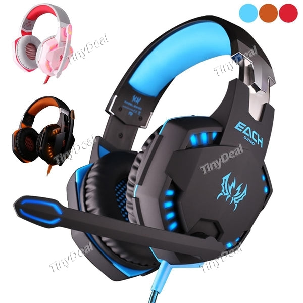 Gaming Headphones Kotion EACH G2000 Computer Stereo Deep Bass Game Earphone Headset with Mic LED Light for PC Gamer