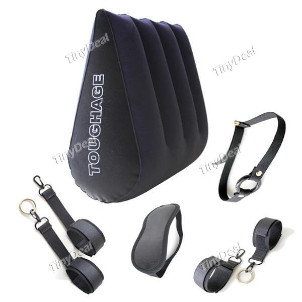 Set of 6pcs Adult Sex Toys for Couples Bondage Fetish Erotic Toys Sex Pillow Hand Cuffs Leg Cuffs Mouth Gag Goggles Ring